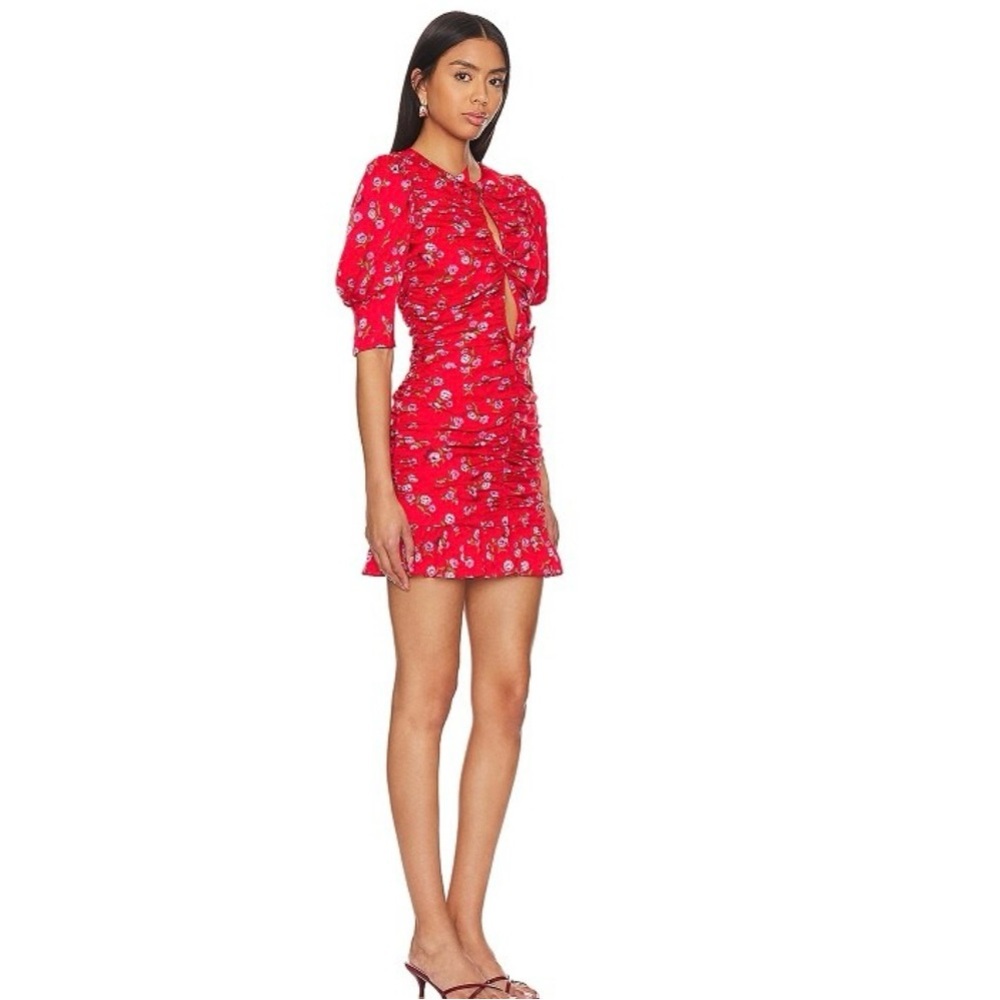 Rotate Designer Red Floral Mini Dress